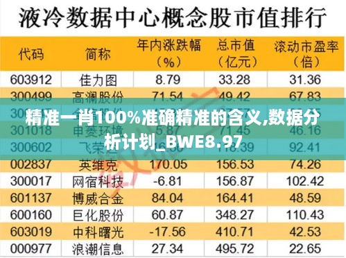 精准一肖100%准确精准的含义,数据分析计划_BWE8.97