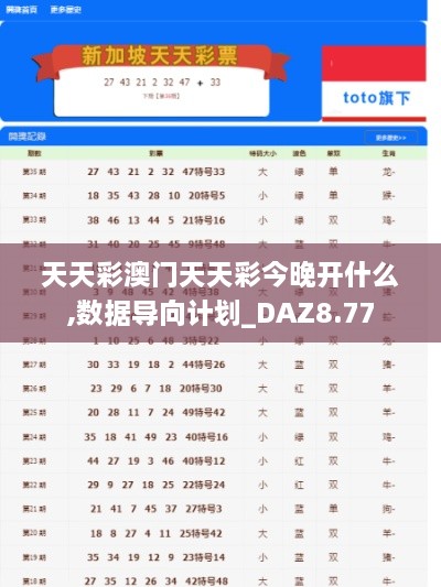 天天彩澳门天天彩今晚开什么,数据导向计划_DAZ8.77