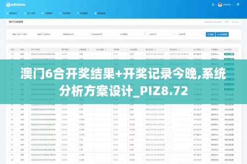 澳门6合开奖结果+开奖记录今晚,系统分析方案设计_PIZ8.72