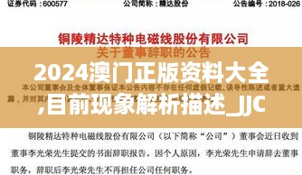 2024澳门正版资料大全,目前现象解析描述_JJC8.74