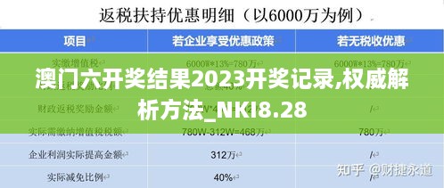 澳门六开奖结果2023开奖记录,权威解析方法_NKI8.28