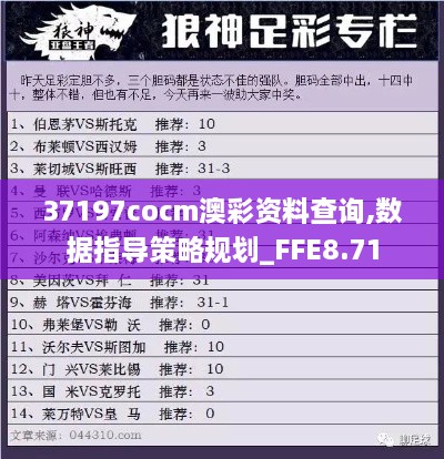 37197cocm澳彩资料查询,数据指导策略规划_FFE8.71