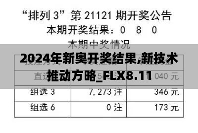 2024年新奥开奖结果,新技术推动方略_FLX8.11