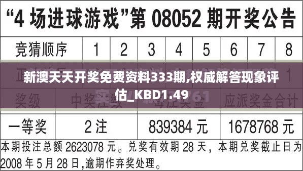 新澳天天开奖免费资料333期,权威解答现象评估_KBD1.49