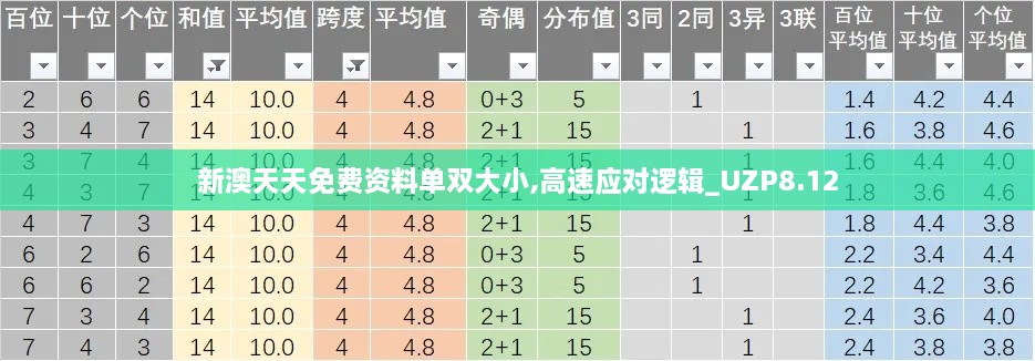 新澳天天免费资料单双大小,高速应对逻辑_UZP8.12