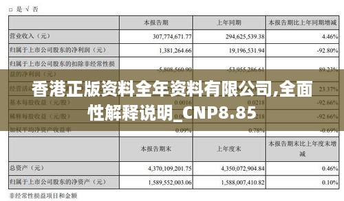 香港正版资料全年资料有限公司,全面性解释说明_CNP8.85