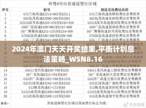 2024年澳门天天开奖结果,平衡计划息法策略_WSN8.16