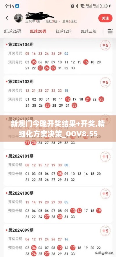 新澳门今晚开奖结果+开奖,精细化方案决策_OOV8.55