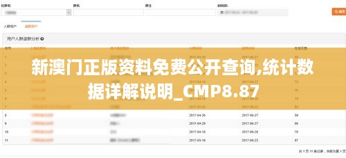 新澳门正版资料免费公开查询,统计数据详解说明_CMP8.87