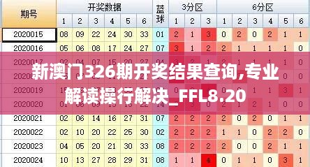 新澳门326期开奖结果查询,专业解读操行解决_FFL8.20