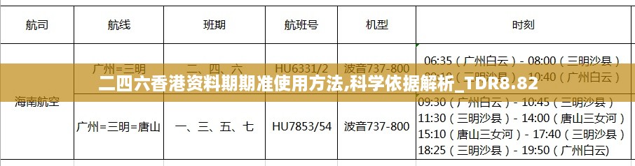 二四六香港资料期期准使用方法,科学依据解析_TDR8.82