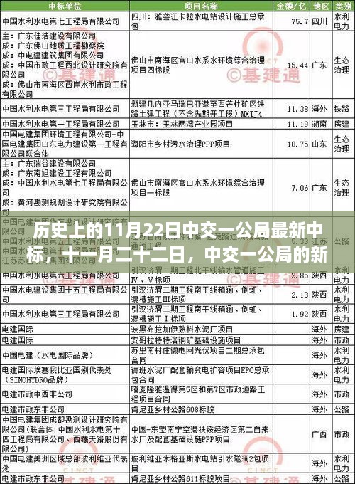 中交一公局最新中标背后的故事，十一月二十二日的历史时刻与温馨故事