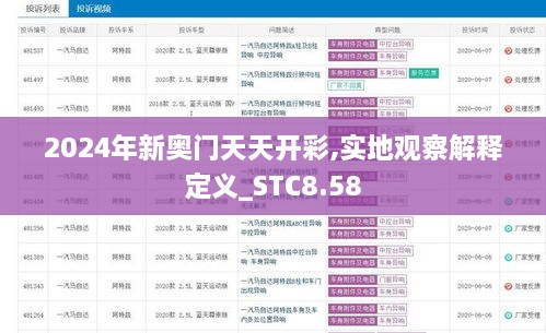 2024年新奥门天天开彩,实地观察解释定义_STC8.58