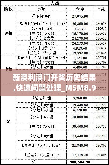 新澳利澳门开奖历史结果,快速问题处理_MSM8.93