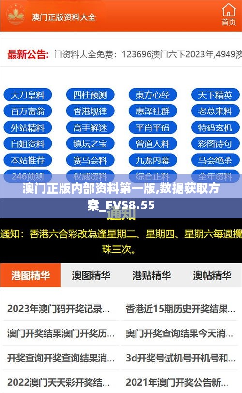 澳门正版内部资料第一版,数据获取方案_FVS8.55