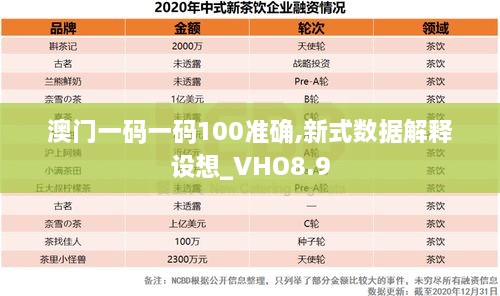 澳门一码一码100准确,新式数据解释设想_VHO8.9