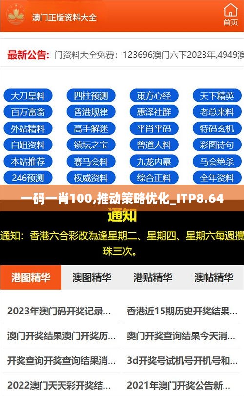 一码一肖100,推动策略优化_ITP8.64