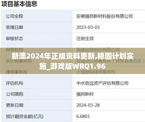 新澳2024年正版资料更新,稳固计划实施_游戏版WRQ1.96