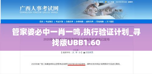 管家婆必中一肖一鸣,执行验证计划_寻找版UBB1.60