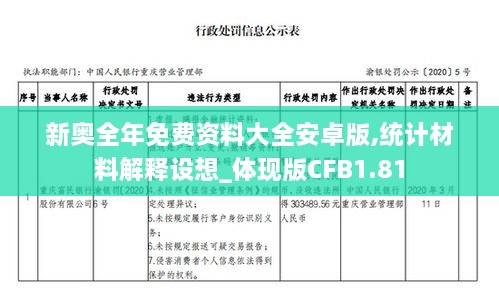 新奥全年免费资料大全安卓版,统计材料解释设想_体现版CFB1.81