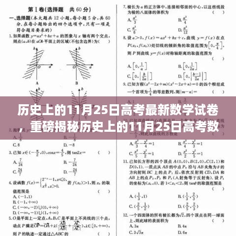 重磅揭秘，历史上的11月25日高考数学新卷深度解读与策略分析