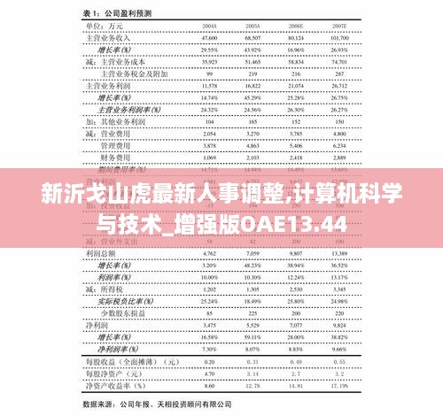 新沂戈山虎最新人事调整,计算机科学与技术_增强版OAE13.44