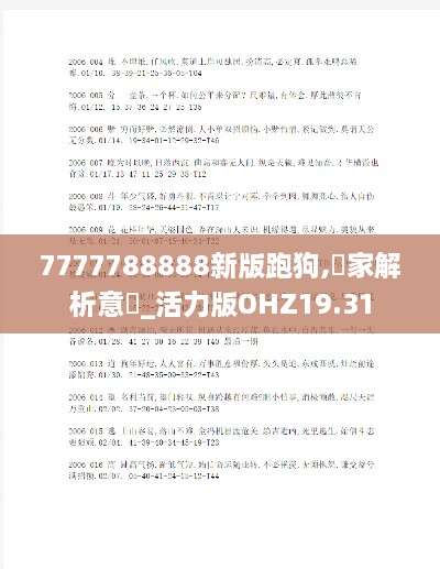 7777788888新版跑狗,專家解析意見_活力版OHZ19.31