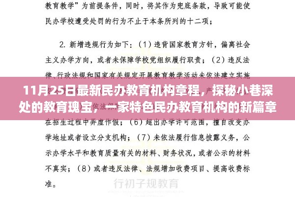 探秘小巷深处的教育瑰宝，最新民办教育机构章程揭秘的特色篇章