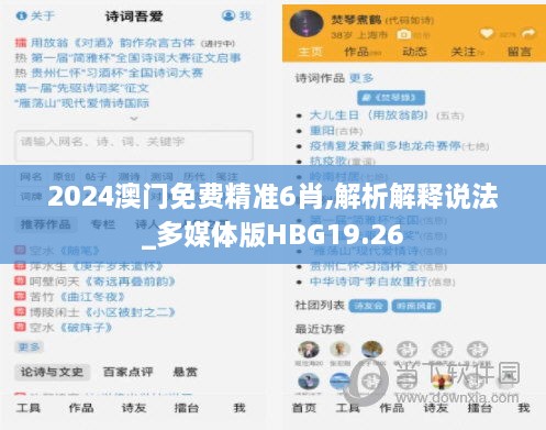 2024澳门免费精准6肖,解析解释说法_多媒体版HBG19.26