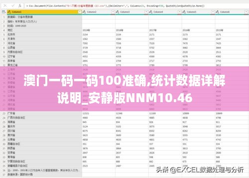 澳门一码一码100准确,统计数据详解说明_安静版NNM10.46