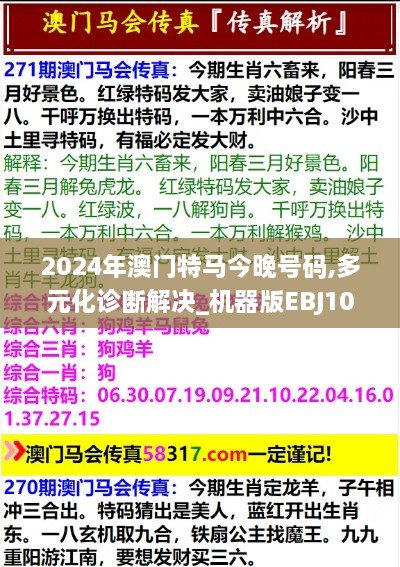 2024年澳门特马今晚号码,多元化诊断解决_机器版EBJ10.71