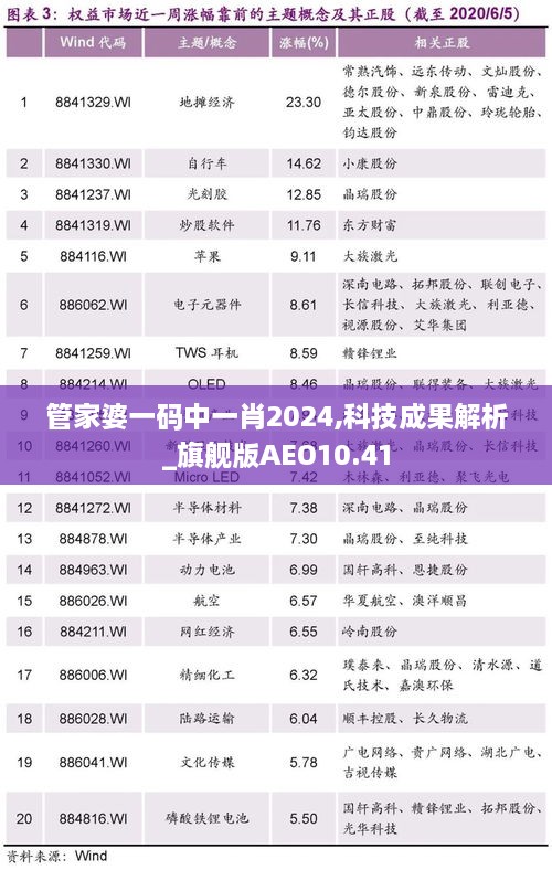 管家婆一码中一肖2024,科技成果解析_旗舰版AEO10.41