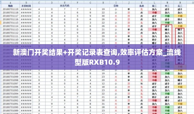 新澳门开奖结果+开奖记录表查询,效率评估方案_流线型版RXB10.9