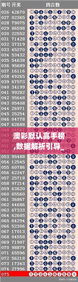 澳彩默认高手榜,数据解析引导_精密版UQY14.44