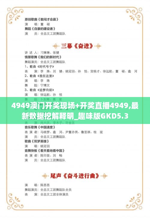 4949澳门开奖现场+开奖直播4949,最新数据挖解释明_趣味版GKD5.3