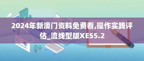 2024年新澳门资料免费看,操作实践评估_流线型版XES5.2