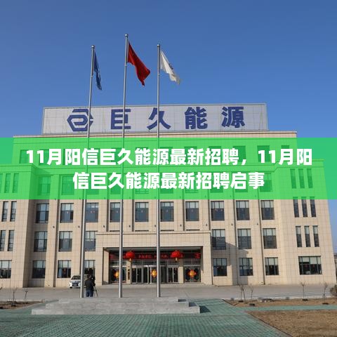 11月阳信巨久能源最新招聘启事