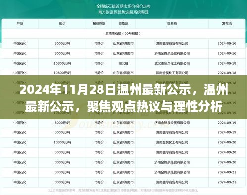 温州最新公示出炉，热议焦点与理性分析