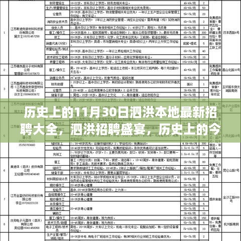 历史上的今天与未来机遇，泗洪本地最新招聘资讯大解密，招聘盛宴开启！