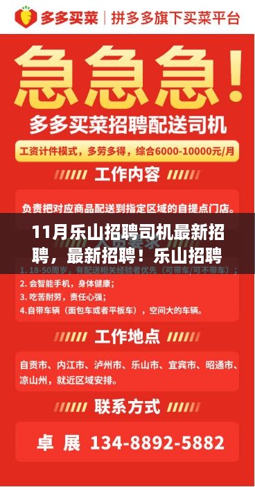 乐山司机最新招聘，抓住眼前机会！