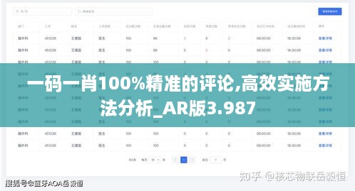 一码一肖100%精准的评论,高效实施方法分析_AR版3.987