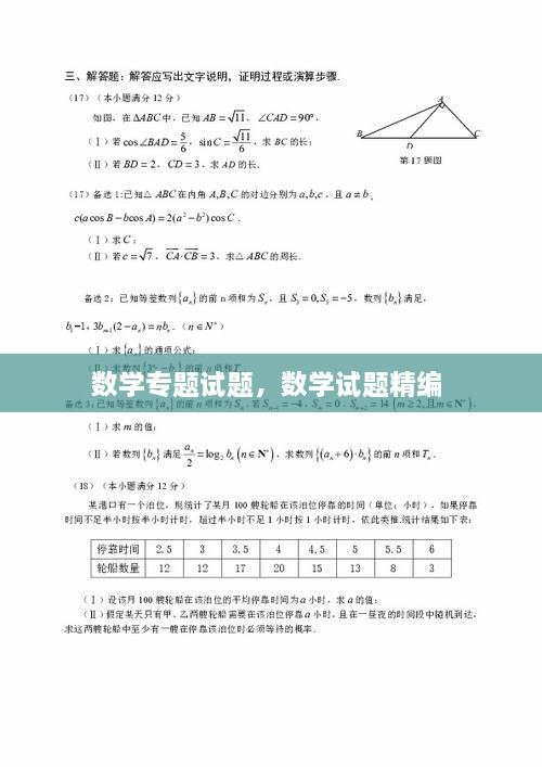 数学专题试题，数学试题精编 