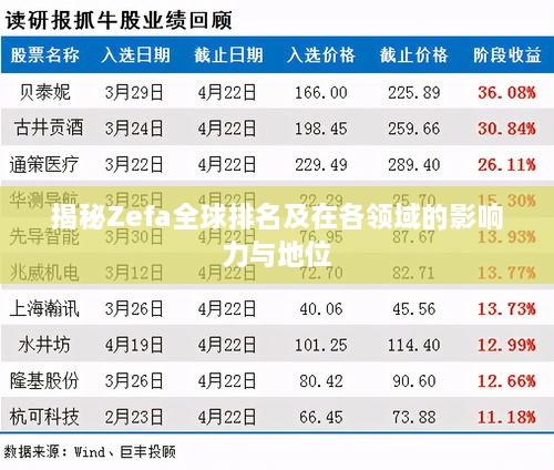 揭秘Zefa全球排名及在各领域的影响力与地位